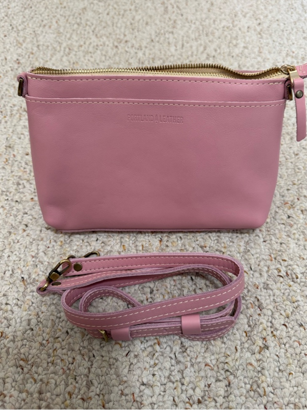 Portland Leather Goods Vintage Pink Classic Poppy Crossbody